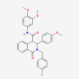 N-(3,4-dimethoxyphenyl)-2-[(4-fluorophenyl)methyl]-3-(4-methoxyphenyl)-1-oxo-3,4-dihydroisoquinoline-4-carboxamide