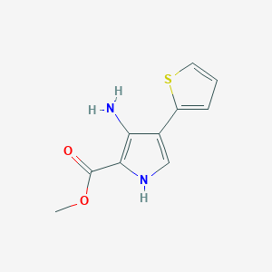 molecular formula C10H10N2O2S B1659831 Methyl 3-amino-4-(thiophen-2-yl)-1H-pyrrole-2-carboxylate CAS No. 683212-55-7