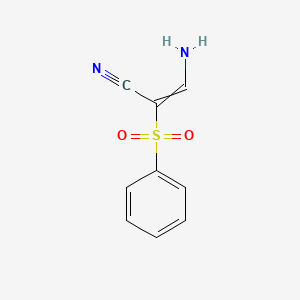 molecular formula C9H8N2O2S B1659839 2-Propenenitrile, 3-amino-2-(phenylsulfonyl)- CAS No. 68342-51-8
