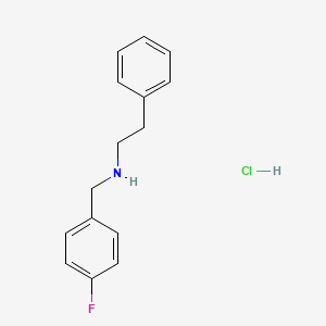 molecular formula C15H17ClFN B1659848 Phenethylamine, N-(p-fluorobenzyl)-, hydrochloride CAS No. 68398-06-1