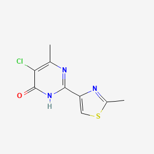 molecular formula C9H8ClN3OS B1659861 5-Chloro-4-methyl-2-(2-methyl-1,3-thiazol-4-yl)-1H-pyrimidin-6-one CAS No. 685542-12-5
