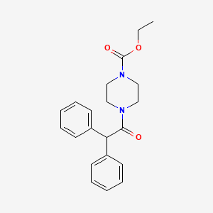 1-Piperazinecarboxylic acid, 4-(diphenylacetyl)-, ethyl ester