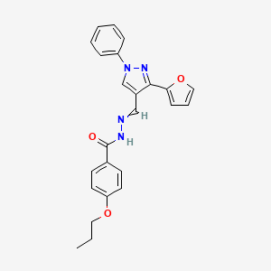 N'-{[3-(Furan-2-yl)-1-phenyl-1H-pyrazol-4-yl]methylidene}-4-propoxybenzohydrazide