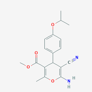molecular formula C18H20N2O4 B1659909 Methyl 6-amino-5-cyano-2-methyl-4-(4-propan-2-yloxyphenyl)-4H-pyran-3-carboxylate CAS No. 6927-20-4