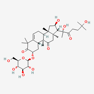 molecular formula C36H56O12 B1659911 (20R)-16alpha,20,25-Trihydroxy-2beta-(beta-D-glucopyranosyloxy)cucurbita-5-ene-3,11,22-trione CAS No. 69312-48-7