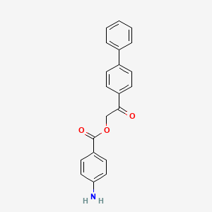 molecular formula C21H17NO3 B1659921 2-(Biphenyl-4-yl)-2-oxoethyl 4-aminobenzoate CAS No. 6942-68-3