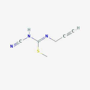 molecular formula C6H7N3S B1659949 Carbamimidothioic acid, N-cyano-N'-2-propynyl-, methyl ester CAS No. 69591-59-9