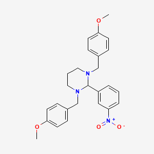 1,3-Bis[(4-methoxyphenyl)methyl]-2-(3-nitrophenyl)-1,3-diazinane
