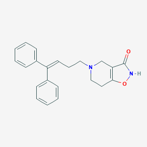 molecular formula C22H22N2O2 B165996 N-4,4-Diphenyl-3-butenyl-4,5,6,7-tetrahydroisoxazolo(4,5-c)pyridin-3-ol CAS No. 132033-96-6