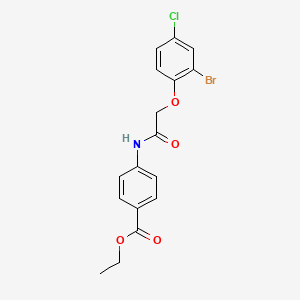 Ethyl 4-[2-(2-bromo-4-chlorophenoxy)acetamido]benzoate