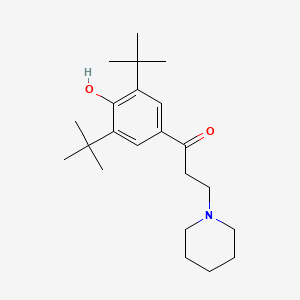 molecular formula C22H35NO2 B1659986 1-(3,5-Ditert-butyl-4-hydroxyphenyl)-3-piperidin-1-ylpropan-1-one CAS No. 6998-56-7