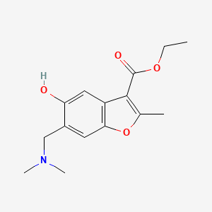 3-Benzofurancarboxylic acid, 6-(dimethylaminomethyl)-5-hydroxy-2-methyl-, ethyl ester