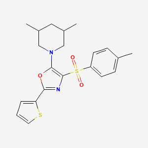 molecular formula C21H24N2O3S2 B1660026 5-(3,5-Dimethylpiperidin-1-yl)-2-(thiophen-2-yl)-4-tosyloxazole CAS No. 7065-36-3