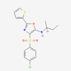 molecular formula C17H17ClN2O3S2 B1660027 N-butan-2-yl-4-(4-chlorophenyl)sulfonyl-2-thiophen-2-yl-1,3-oxazol-5-amine CAS No. 7065-45-4