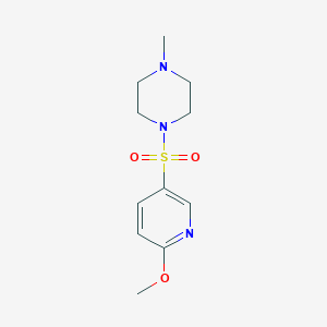 molecular formula C11H17N3O3S B1660028 1-(6-Methoxypyridin-3-yl)sulfonyl-4-methylpiperazine CAS No. 7066-12-8