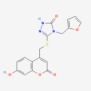 4-(furan-2-ylmethyl)-3-[(7-hydroxy-2-oxochromen-4-yl)methylsulfanyl]-1H-1,2,4-triazol-5-one