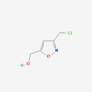 molecular formula C5H6ClNO2 B1660053 [3-(Chloromethyl)-1,2-oxazol-5-yl]methanol CAS No. 71058-61-2