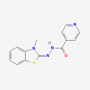 N-[(E)-(3-methyl-1,3-benzothiazol-2-ylidene)amino]pyridine-4-carboxamide
