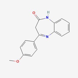 molecular formula C16H14N2O2 B1660060 4-(4-METHOXYPHENYL)-2,3-DIHYDRO-1H-1,5-BENZODIAZEPIN-2-ONE CAS No. 71200-91-4