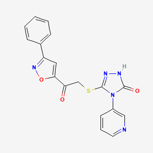 3-[2-oxo-2-(3-phenyl-1,2-oxazol-5-yl)ethyl]sulfanyl-4-pyridin-3-yl-1H-1,2,4-triazol-5-one