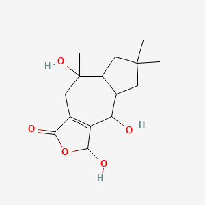 molecular formula C15H22O5 B1660067 Azuleno(5,6-c)furan-1(3H)-one, 4,4a,5,6,7,7a,8,9-octahydro-3,4,8-trihydroxy-6,6,8-trimethyl- CAS No. 71305-94-7
