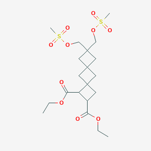 molecular formula C20H32O10S2 B166008 Diethyl 8,8-bis(mesyloxymethyl)dispiro(3.1.3.1)decane-2,3-dicarboxylate CAS No. 132545-47-2