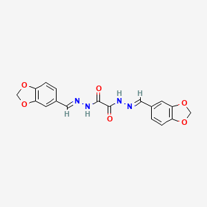 molecular formula C18H14N4O6 B1660098 N,N'-bis[(E)-1,3-benzodioxol-5-ylmethylideneamino]oxamide CAS No. 7153-75-5