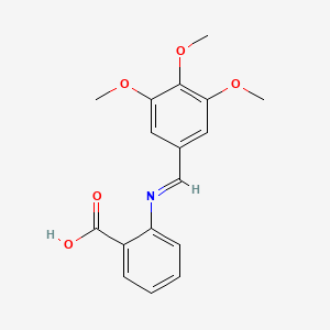 molecular formula C17H17NO5 B1660123 2-(((3,4,5-Trimethoxyphenyl)methylene)amino)benzoic acid CAS No. 71936-97-5