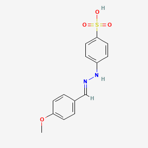 molecular formula C14H14N2O4S B1660150 Anisaldehyde 4-sulfophenyl-hydrazone (Na) CAS No. 7247-97-4