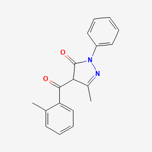 molecular formula C18H16N2O2 B1660204 3-methyl-4-(2-methylbenzoyl)-1-phenyl-1H-pyrazol-5(4H)-one CAS No. 73087-94-2