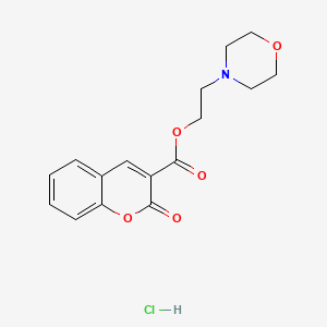 molecular formula C16H18ClNO5 B1660251 2H-1-Benzopyrancarboxylic acid, 2-oxo-, (2-morpholinoethyl) ester, hydrochloride CAS No. 73728-41-3