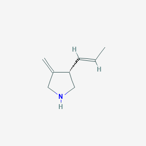 molecular formula C8H13N B166030 Pyrrolidine, 3-methylene-4-(1-propenyl)-, [S-(E)]-(9CI) CAS No. 133117-03-0