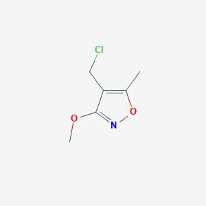 molecular formula C6H8ClNO2 B1660403 4-(Chloromethyl)-3-methoxy-5-methyl-1,2-oxazole CAS No. 75989-22-9