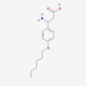 molecular formula C15H23NO3 B1660476 3-Amino-3-(4-hexyloxy-phenyl)-propionic acid CAS No. 773122-67-1
