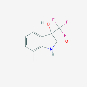 molecular formula C10H8F3NO2 B166048 3-Hydroxy-2-oxo-3-trifluoromethyl-7-methylindoline CAS No. 128350-90-3
