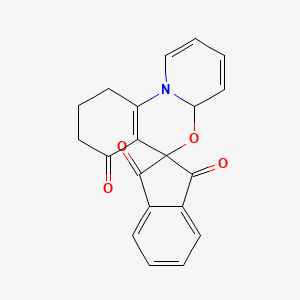 molecular formula C20H15NO4 B1660504 Spiro[4a,8,9,10-tetrahydropyrido[1,2-a][3,1]benzoxazine-6,2'-indene]-1',3',7-trione CAS No. 77708-58-8