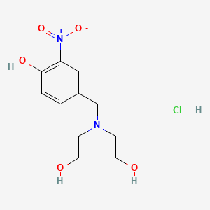 molecular formula C11H17ClN2O5 B1660519 Phenol, 4-((bis(2-hydroxyethyl)amino)methyl)-2-nitro-, hydrochloride CAS No. 77905-44-3