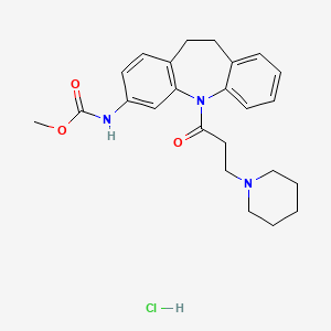 Carbamic acid, (10,11-dihydro-5-(1-oxo-3-(1-piperidinyl)propyl)-5H-dibenz(b,f)azepin-3-yl)-, methyl ester, monohydrochloride