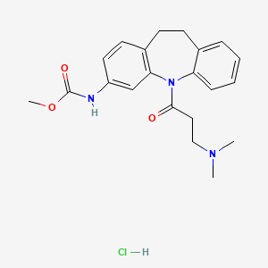 Carbamic acid, (5-(3-(dimethylamino)-1-oxopropyl)-10,11-dihydro-5H-dibenz(b,f)azepin-3-yl)-, methyl ester, monohydrochloride