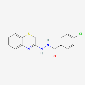molecular formula C15H12ClN3OS B1660565 Benzoic acid, 4-chloro-, 2-(2H-1,4-benzothiazin-3-yl)hydrazide CAS No. 78959-10-1