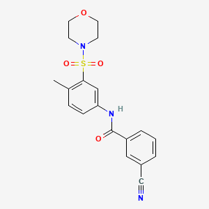 molecular formula C19H19N3O4S B1660572 3-cyano-N-(4-methyl-3-morpholin-4-ylsulfonylphenyl)benzamide CAS No. 790709-69-2