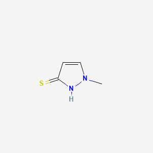 molecular formula C4H6N2S B1660579 3H-Pyrazole-3-thione, 1,2-dihydro-1-methyl- CAS No. 79208-64-3