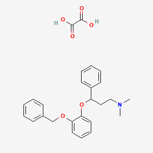 molecular formula C26H29NO6 B1660585 N,N-Dimethyl-gamma-(2-(phenylmethoxy)phenoxy)benzenepropanamine ethanedioate CAS No. 79332-97-1
