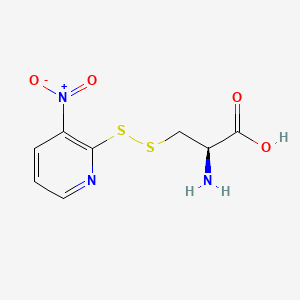 molecular formula C8H9N3O4S2 B1660596 S-(3-Nitro-2-pyridinesulfenyl)cysteine CAS No. 79546-55-7