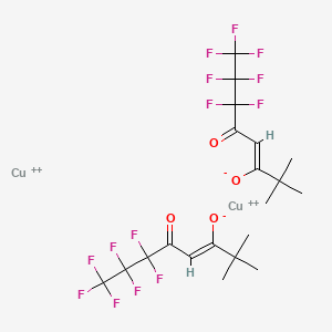 molecular formula C20H20Cu2F14O4+2 B1660621 dicopper;(Z)-6,6,7,7,8,8,8-heptafluoro-2,2-dimethyl-5-oxooct-3-en-3-olate CAS No. 80289-21-0