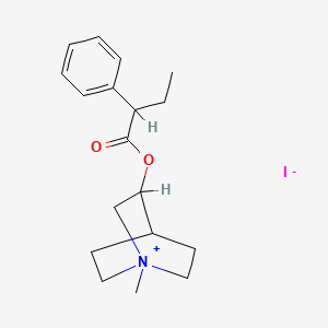 molecular formula C18H26INO2 B1660626 3-Hydroxy-1-methyl-quinuclidinium iodide 2-phenylbutyrate (ester) CAS No. 80381-22-2