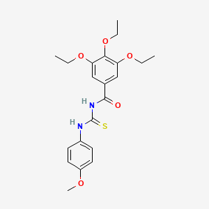 molecular formula C21H26N2O5S B1660632 Benzamide, 3,4,5-triethoxy-N-[[(4-methoxyphenyl)amino]thioxomethyl]- CAS No. 80617-53-4