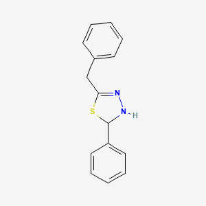 molecular formula C15H14N2S B1660637 1,3,4-Thiadiazole, 2,3-dihydro-2-phenyl-5-(phenylmethyl)- CAS No. 80660-06-6