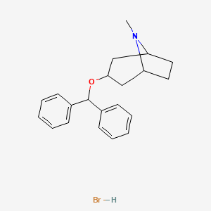 molecular formula C21H26BrNO B1660638 3-(Benzhydryloxy)-8-methyl-8-azabicyclo[3.2.1]octane hydrobromide CAS No. 80677-48-1