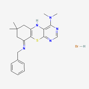 molecular formula C21H26BrN5S B1660642 6H-Pyrimido(4,5-b)(1,4)benzothiazine, 7,8-dihydro-9-(benzylamino)-7,7-dimethyl-4-(dimethylamino)-, hydrobromide CAS No. 80761-74-6